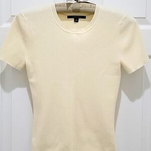 Cream Ivory Short Sleeve Sweater